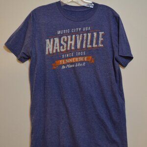 T-Shirt Blue 'Music City USA NASHVILLE Tennessee No Place like it' (approx.) M